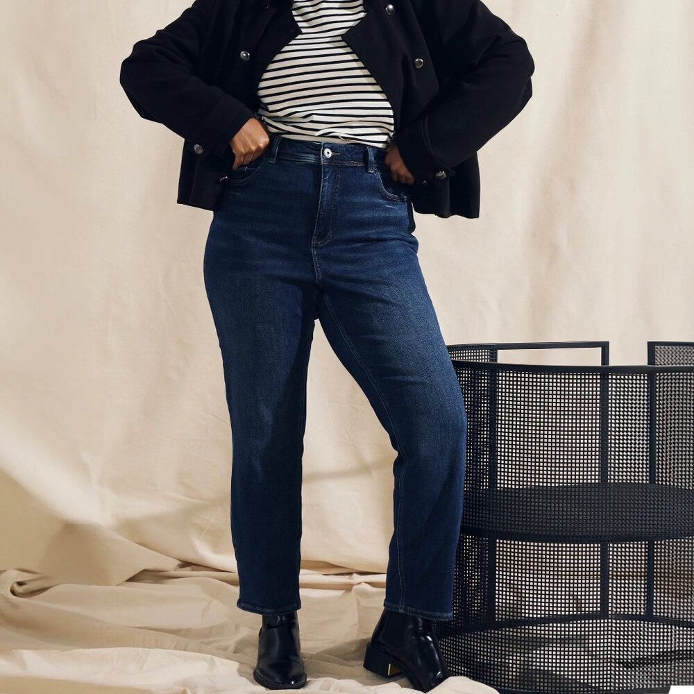 Universal Standard The Perfect Jeans in Naval Blue Wash, Size 4